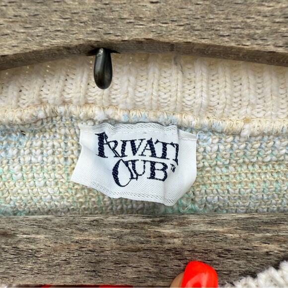 Vintage Private Club Pastel Basket Weave Geometric Knot Sweater Cotton XL - Picture 5 of 9
